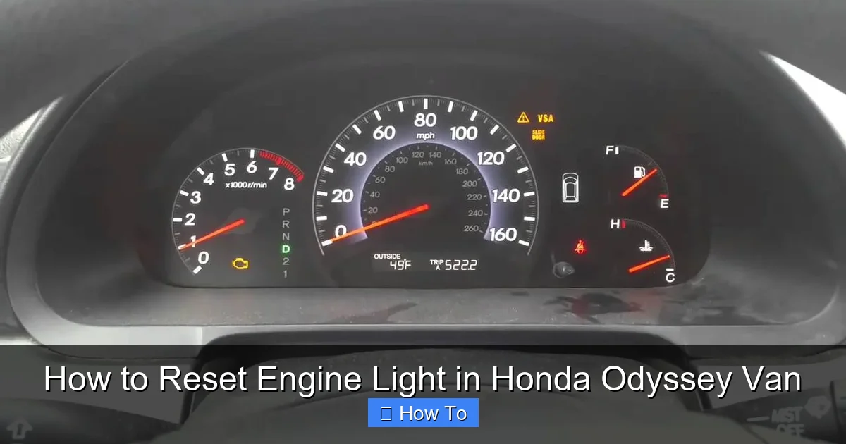 How to Reset Engine Light in Honda Odyssey Van