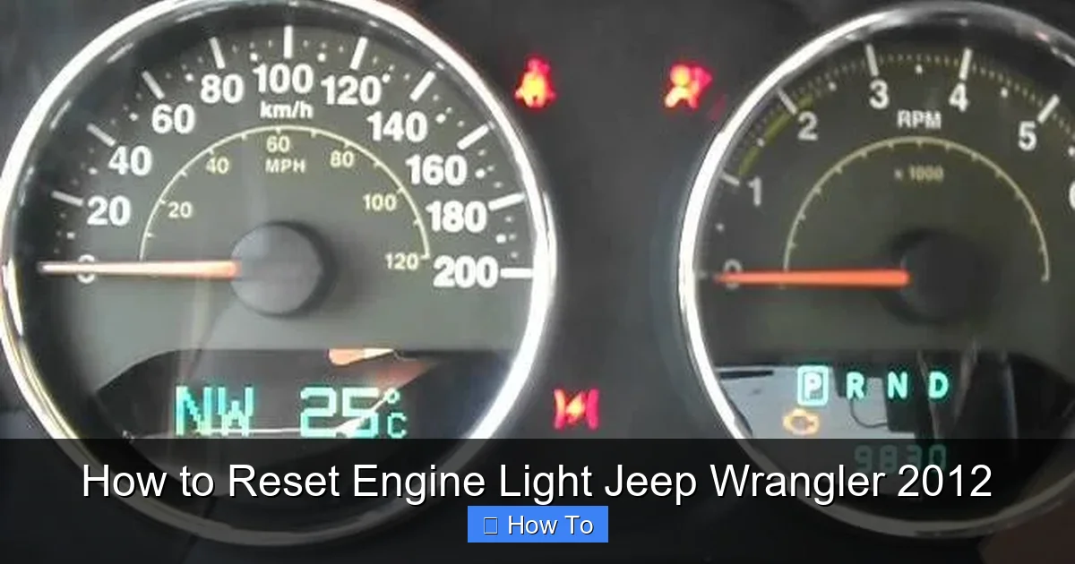 How to Reset Engine Light Jeep Wrangler 2012