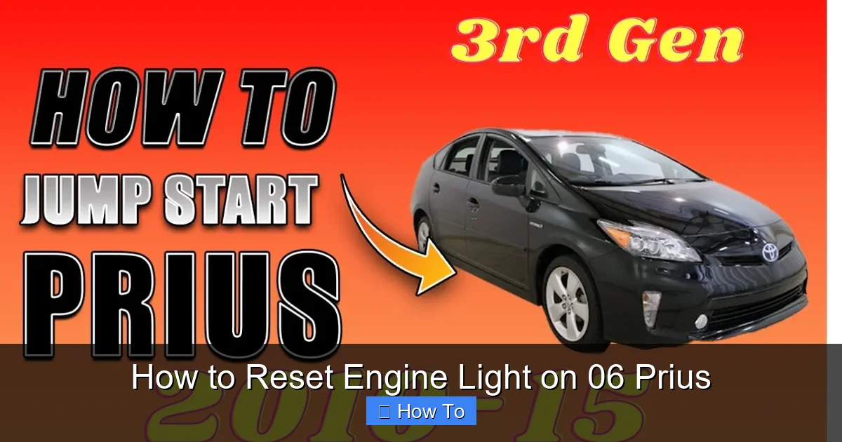 How to Reset Engine Light on 06 Prius