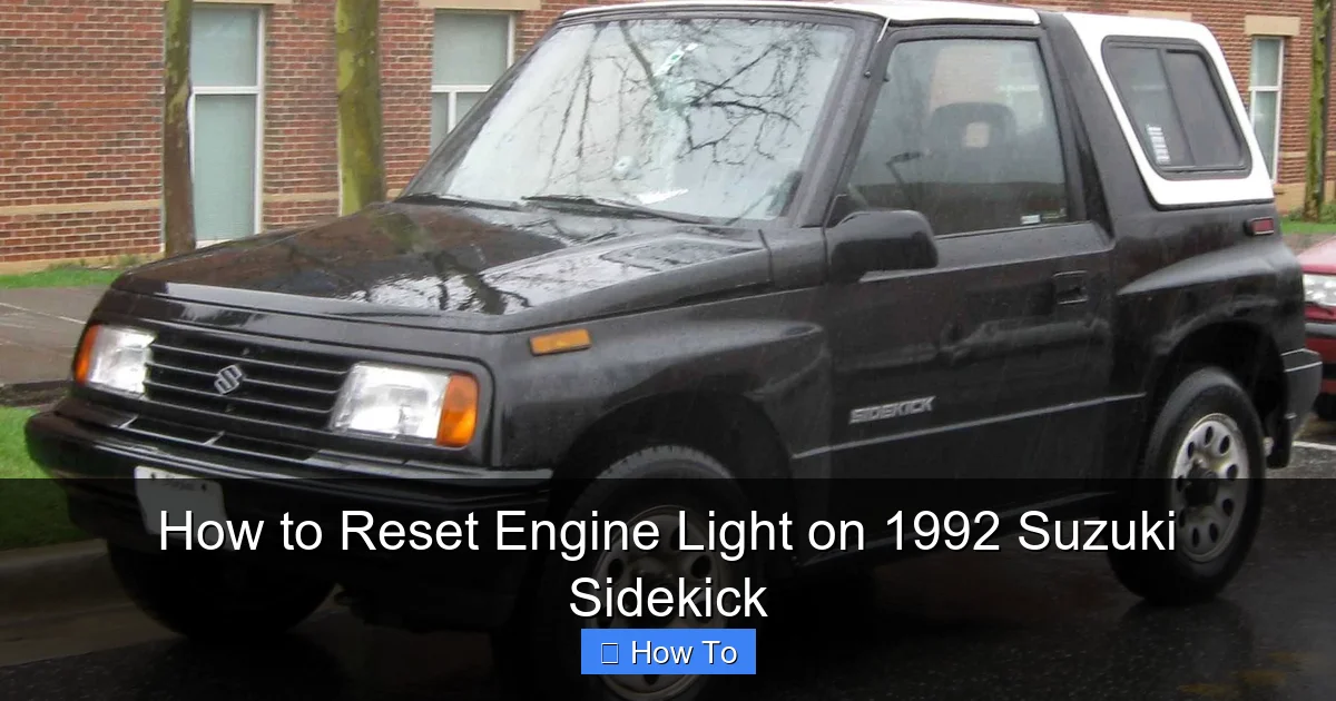 How to Reset Engine Light on 1992 Suzuki Sidekick