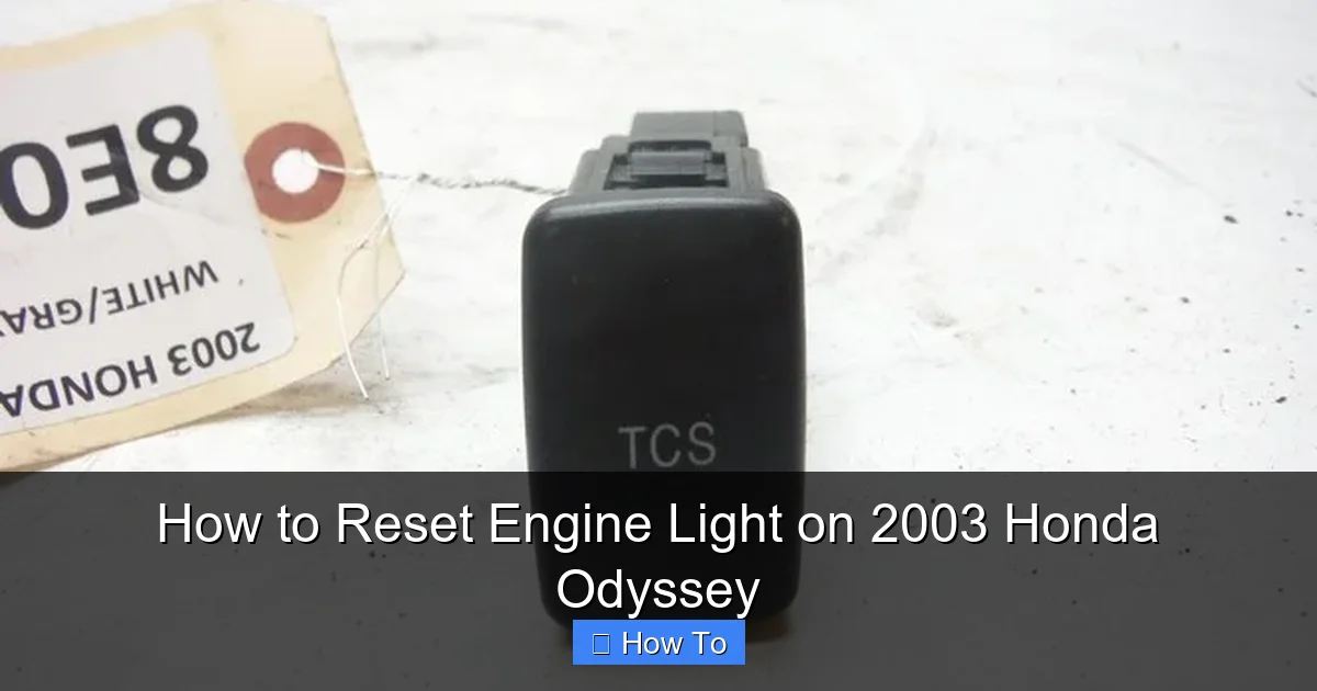 How to Reset Engine Light on 2003 Honda Odyssey
