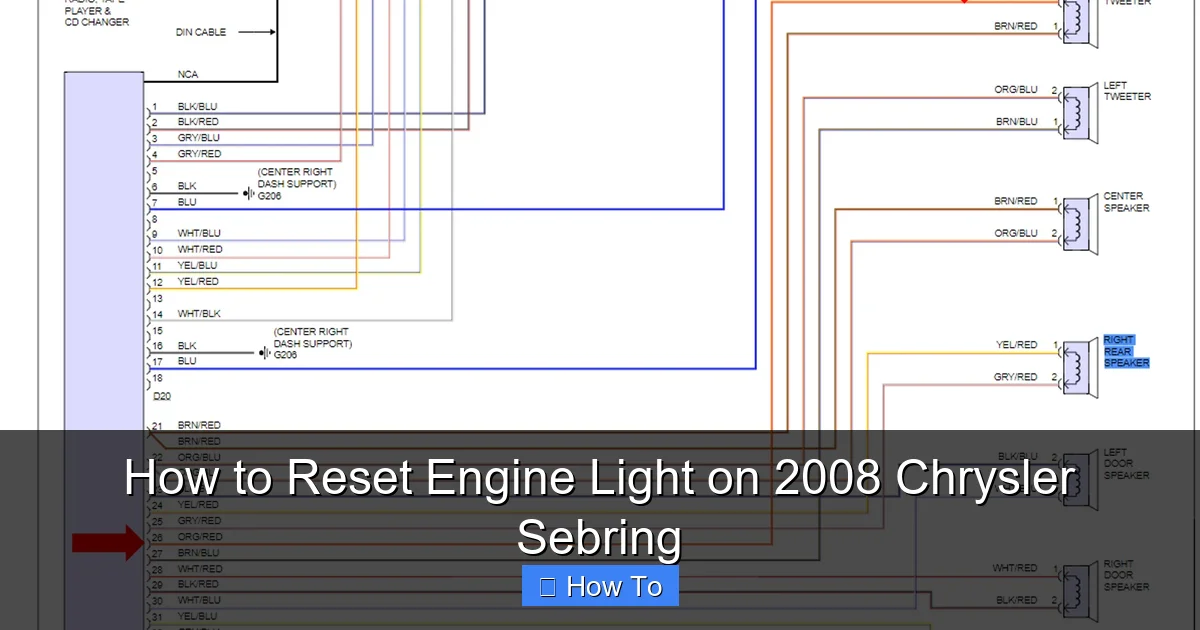 How to Reset Engine Light on 2008 Chrysler Sebring
