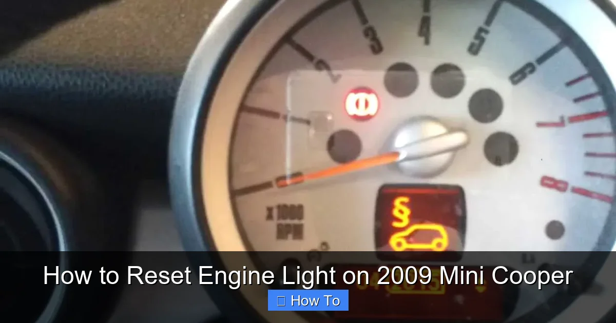 How to Reset Engine Light on 2009 Mini Cooper