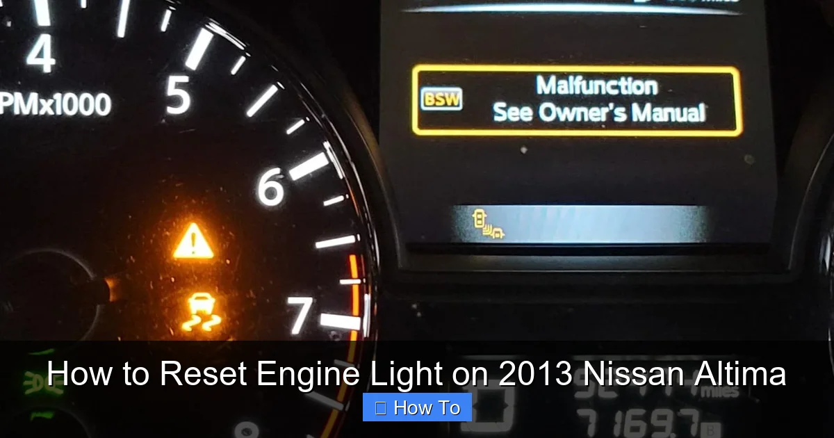 How to Reset Engine Light on 2013 Nissan Altima