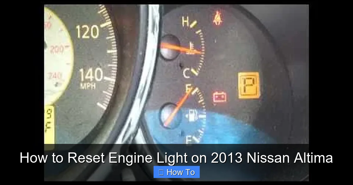 How to Reset Engine Light on 2013 Nissan Altima