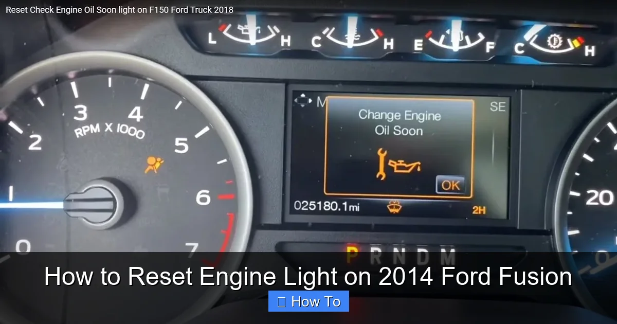 How to Reset Engine Light on 2014 Ford Fusion