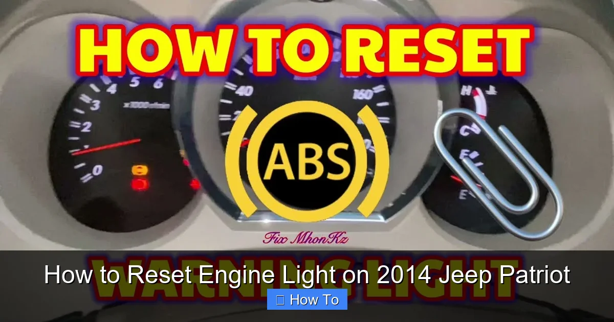 How to Reset Engine Light on 2014 Jeep Patriot