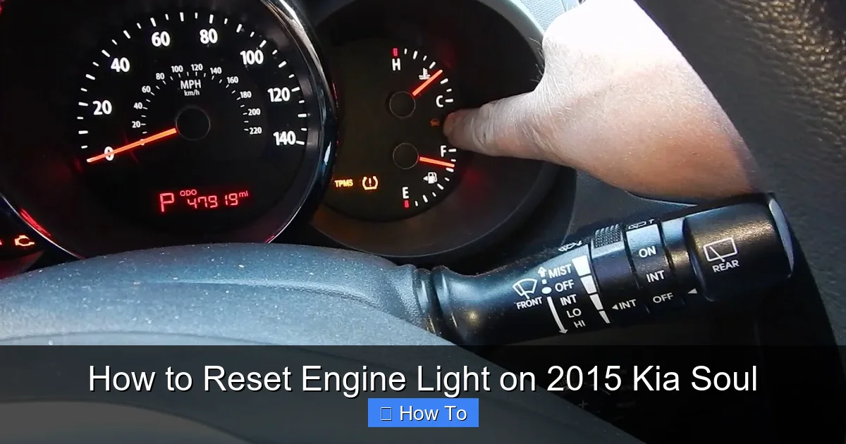 How to Reset Engine Light on 2015 Kia Soul