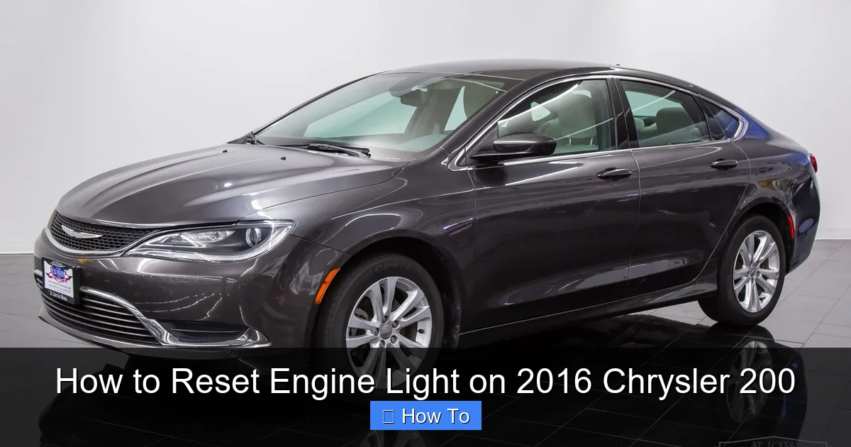 How to Reset Engine Light on 2016 Chrysler 200