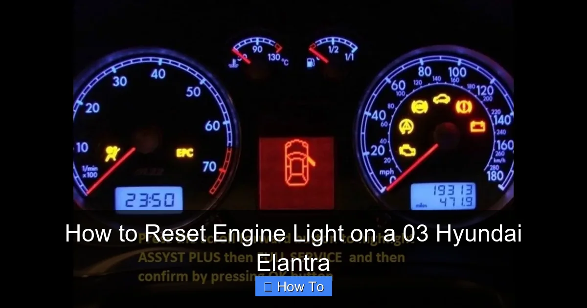 How to Reset Engine Light on a 03 Hyundai Elantra