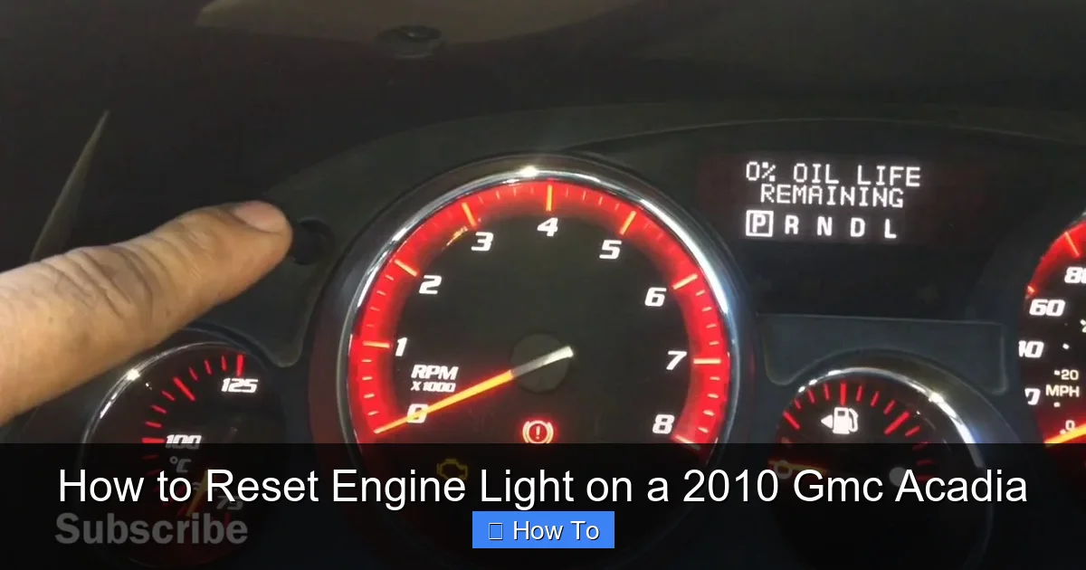 How to Reset Engine Light on a 2010 Gmc Acadia