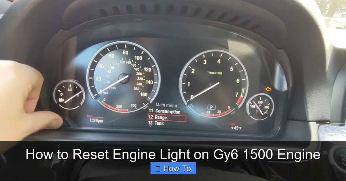 How to Reset Engine Light on Gy6 1500 Engine