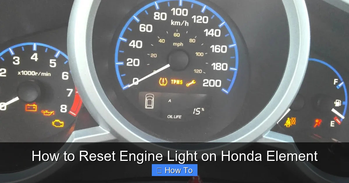 How to Reset Engine Light on Honda Element