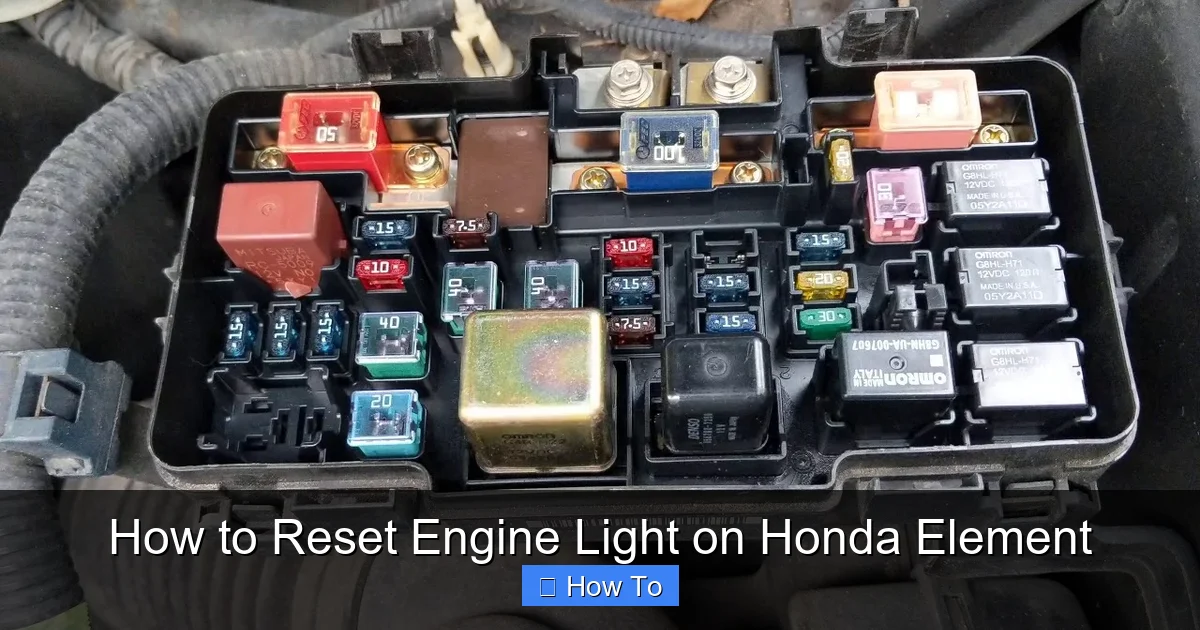 How to Reset Engine Light on Honda Element