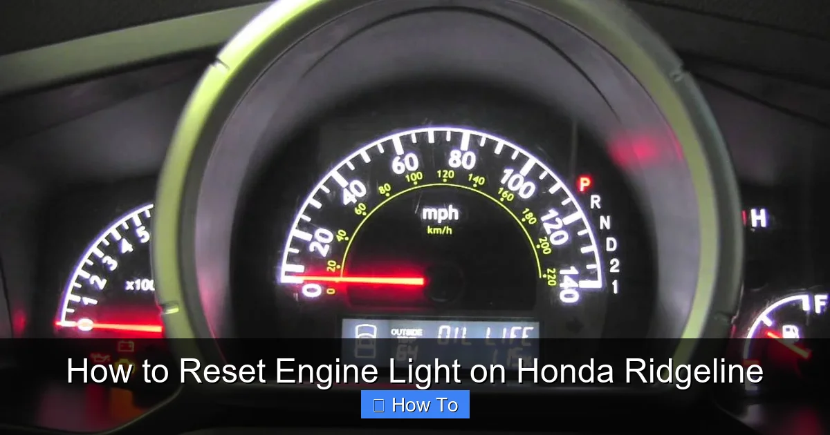 How to Reset Engine Light on Honda Ridgeline