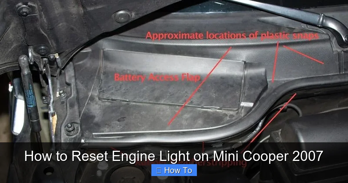 How to Reset Engine Light on Mini Cooper 2007