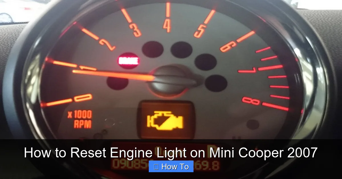 How to Reset Engine Light on Mini Cooper 2007