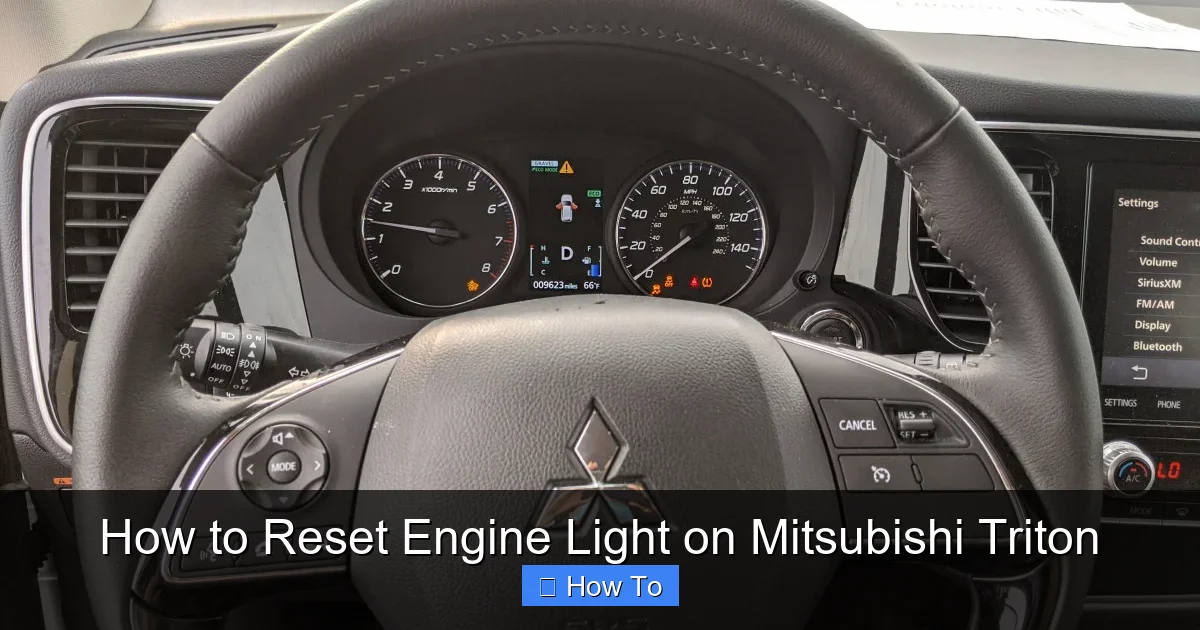 How to Reset Engine Light on Mitsubishi Triton