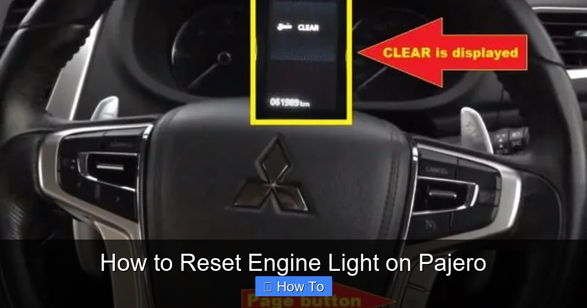 How to Reset Engine Light on Pajero