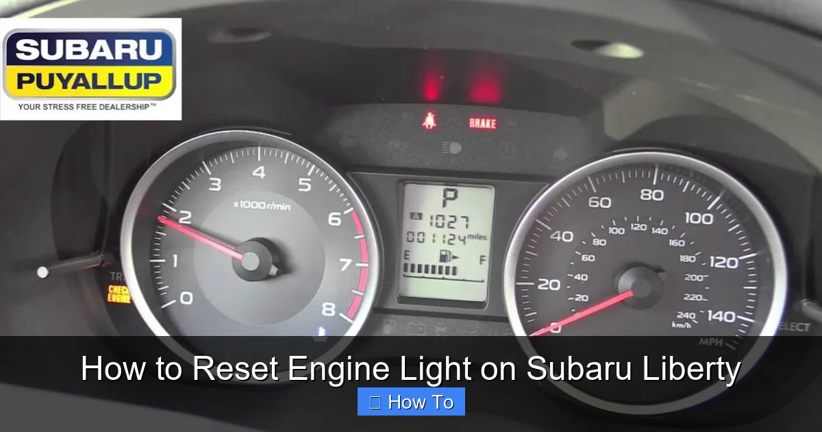 How to Reset Engine Light on Subaru Liberty