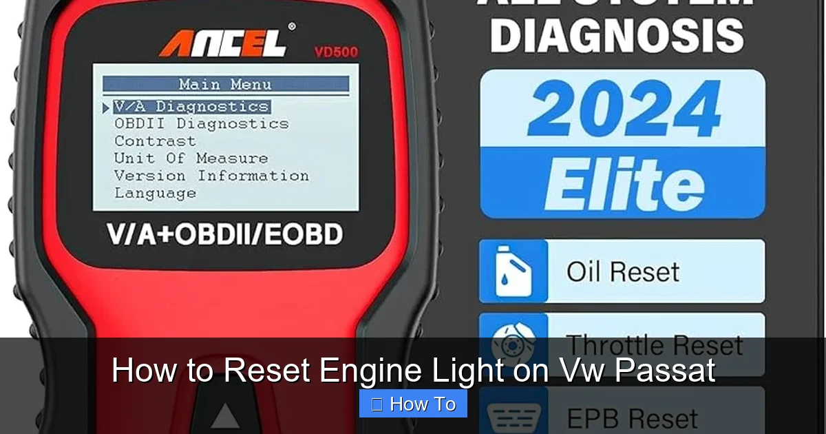 How to Reset Engine Light on Vw Passat