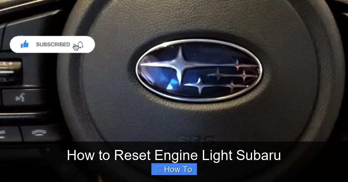 How to Reset Engine Light Subaru