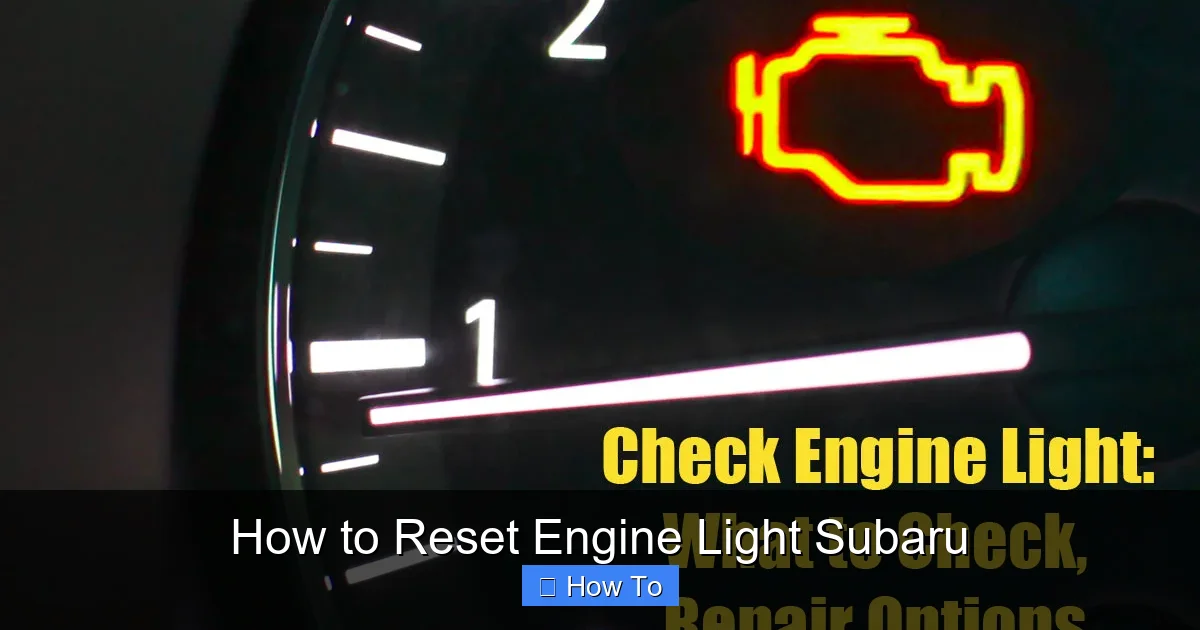 How to Reset Engine Light Subaru