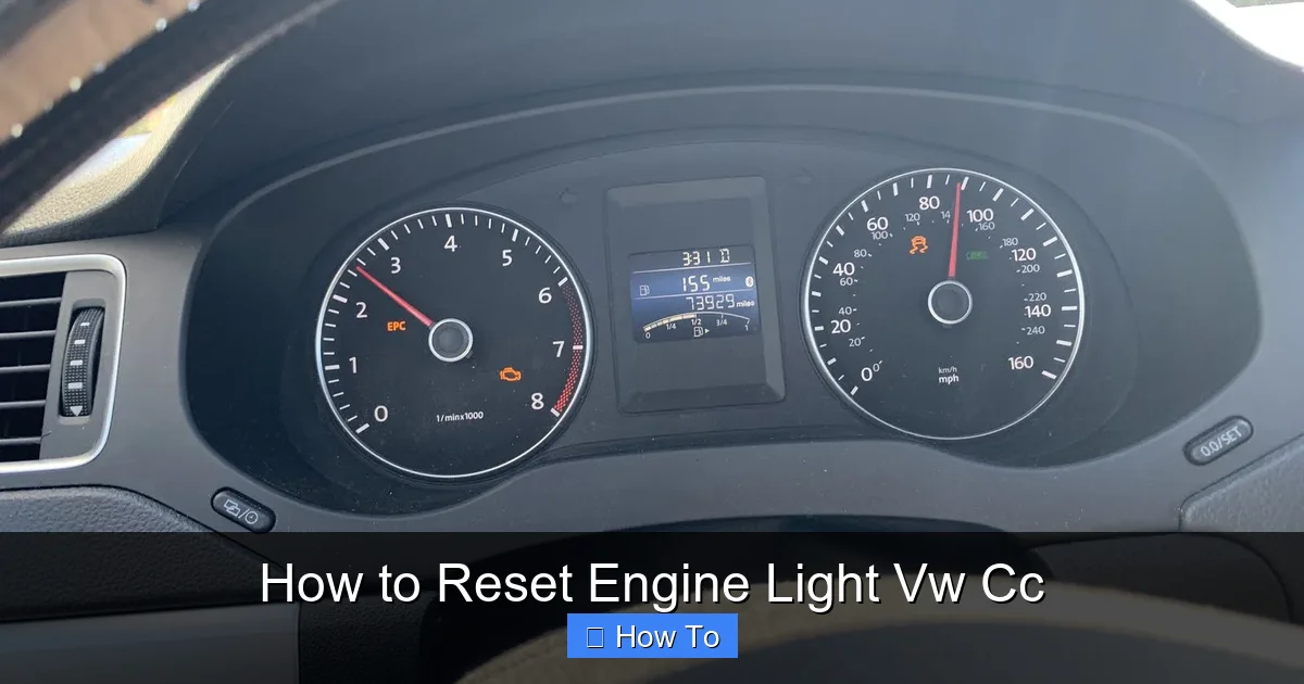 How to Reset Engine Light Vw Cc