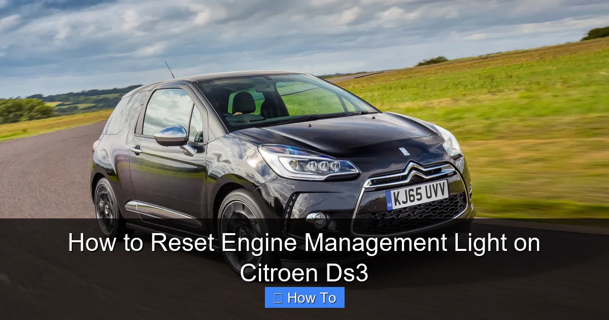 How to Reset Engine Management Light on Citroen Ds3