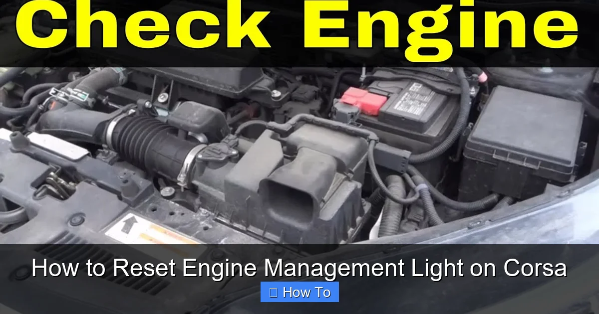 How to Reset Engine Management Light on Corsa