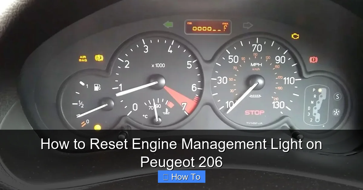 How to Reset Engine Management Light on Peugeot 206