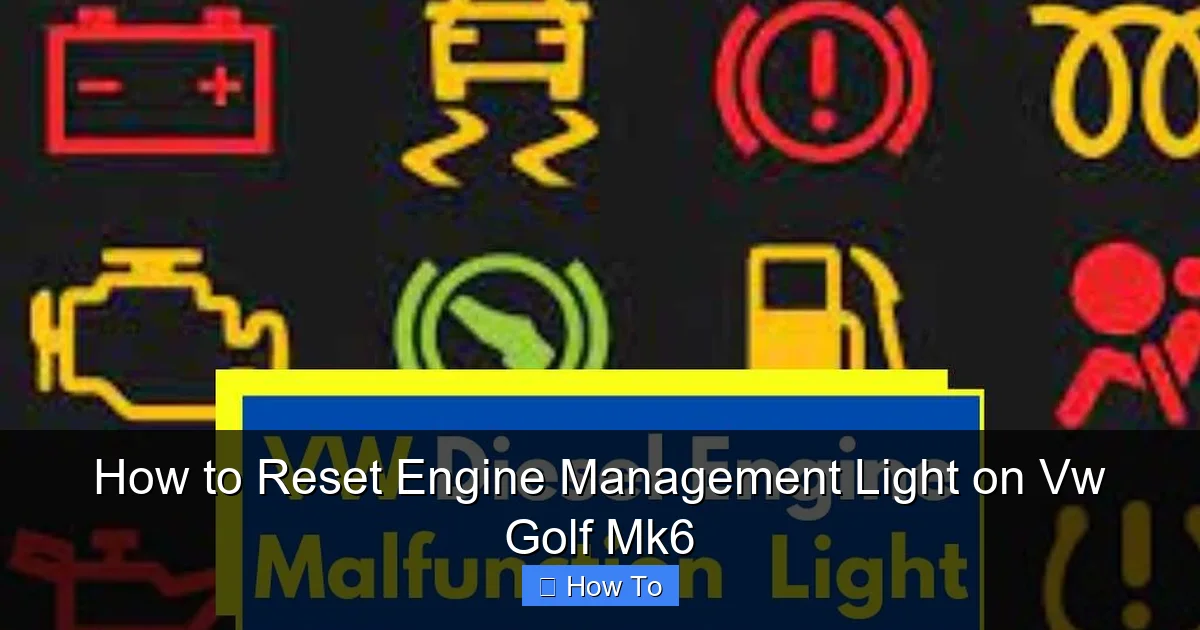 How to Reset Engine Management Light on Vw Golf Mk6