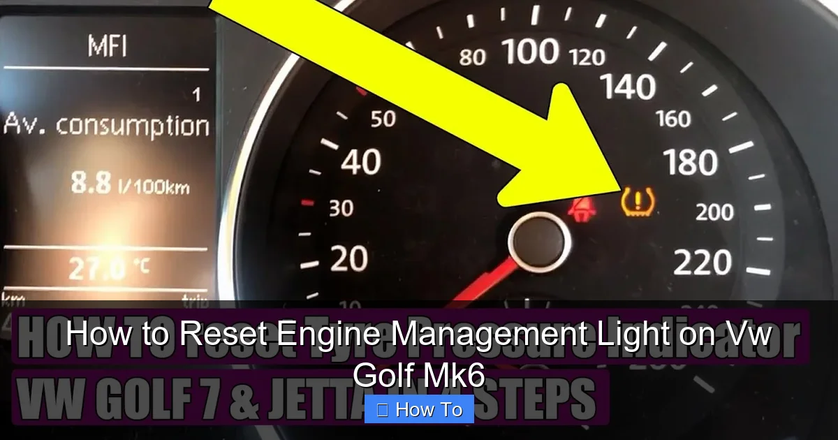 How to Reset Engine Management Light on Vw Golf Mk6