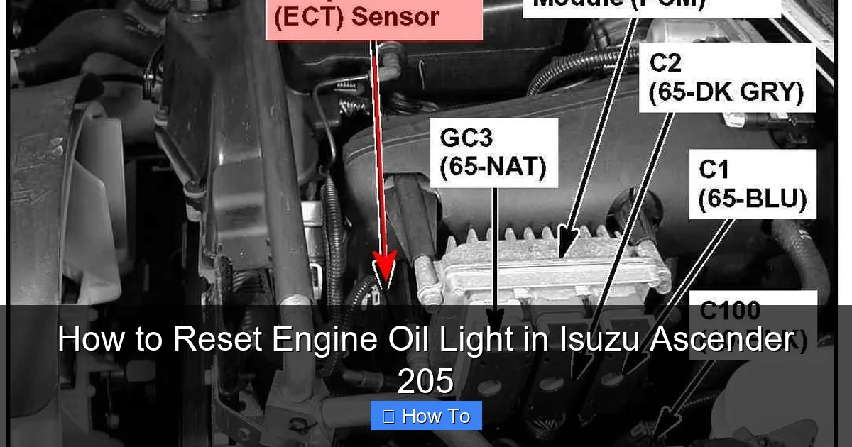 How to Reset Engine Oil Light in Isuzu Ascender 205
