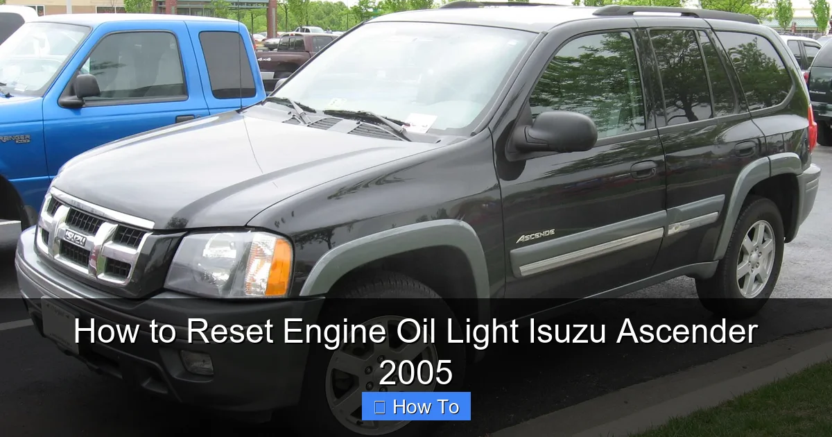 How to Reset Engine Oil Light Isuzu Ascender 2005