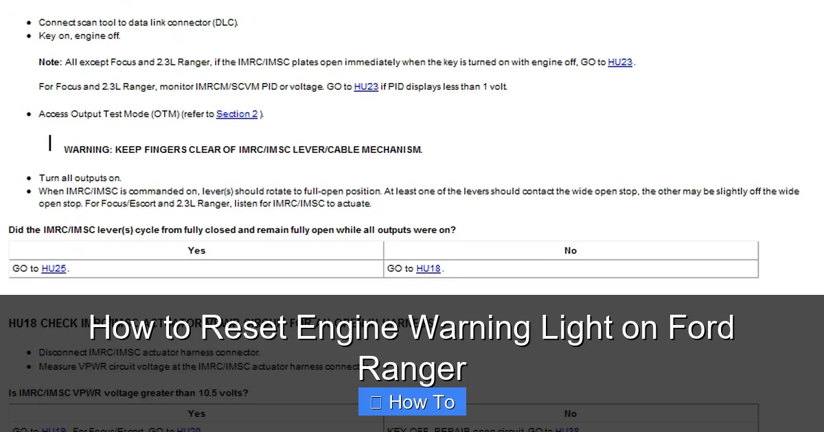 How to Reset Engine Warning Light on Ford Ranger