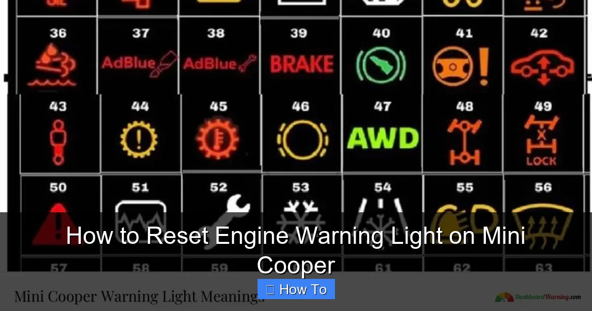 How to Reset Engine Warning Light on Mini Cooper