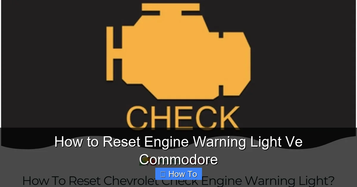 How to Reset Engine Warning Light Ve Commodore