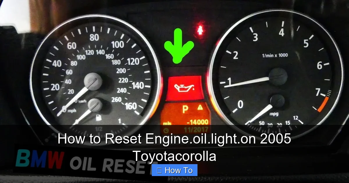How to Reset Engine.oil.light.on 2005 Toyotacorolla