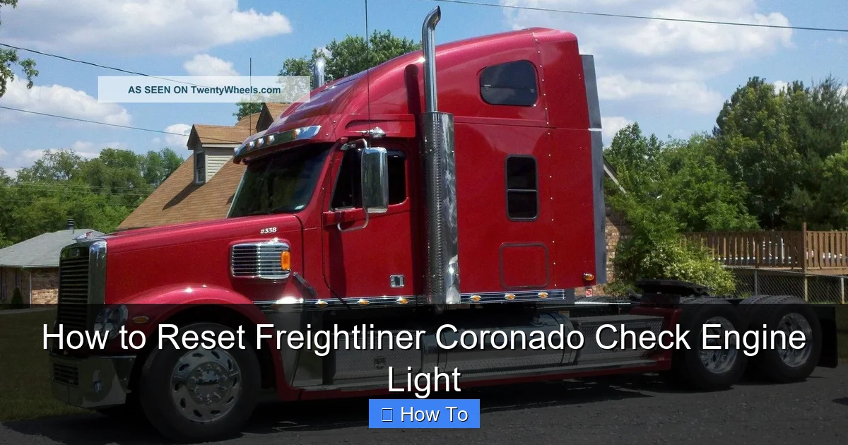 How to Reset Freightliner Coronado Check Engine Light