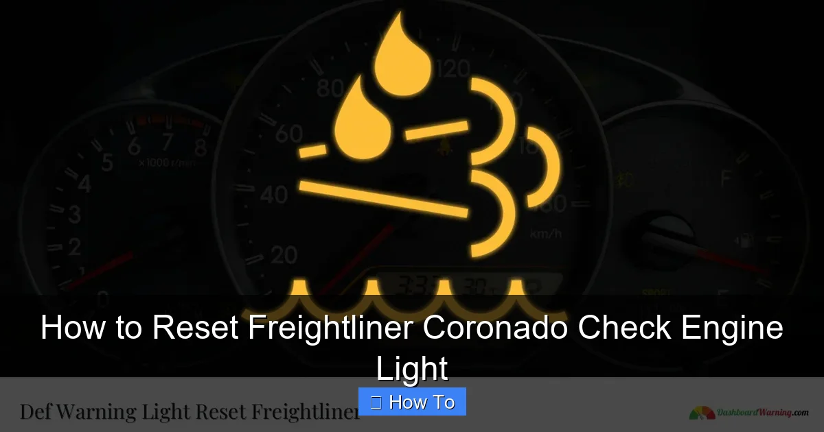 How to Reset Freightliner Coronado Check Engine Light