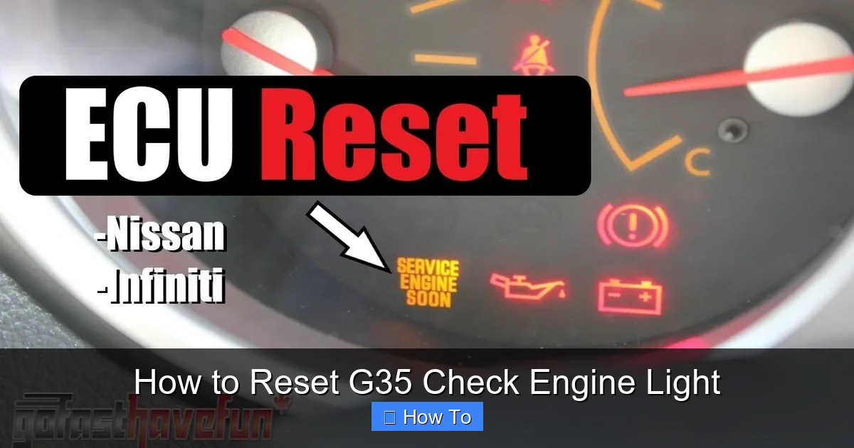 How to Reset G35 Check Engine Light