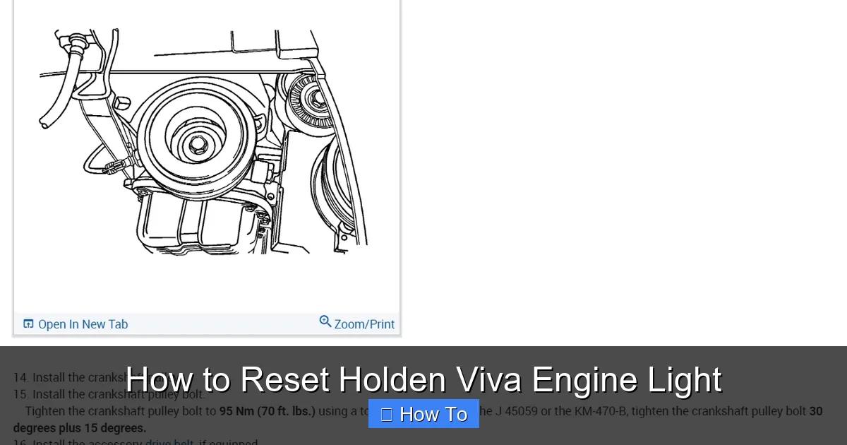 How to Reset Holden Viva Engine Light