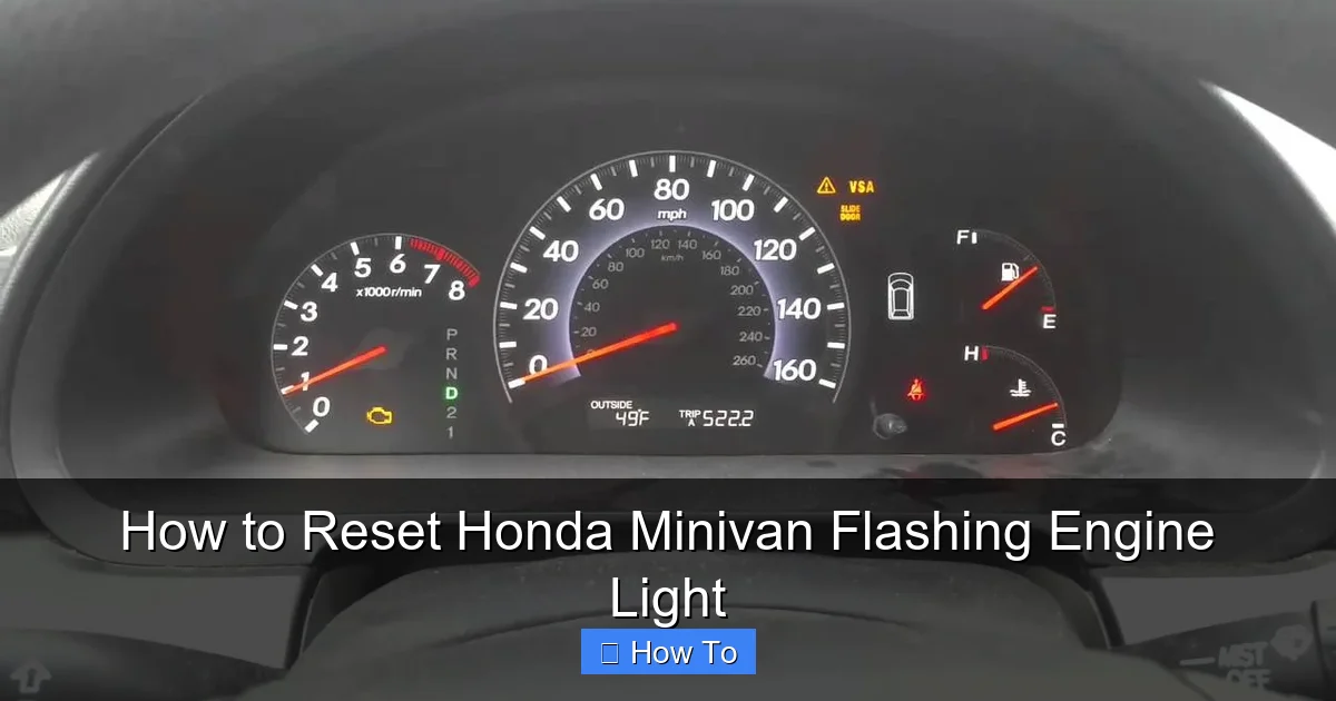 How to Reset Honda Minivan Flashing Engine Light