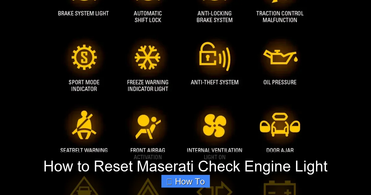 How to Reset Maserati Check Engine Light