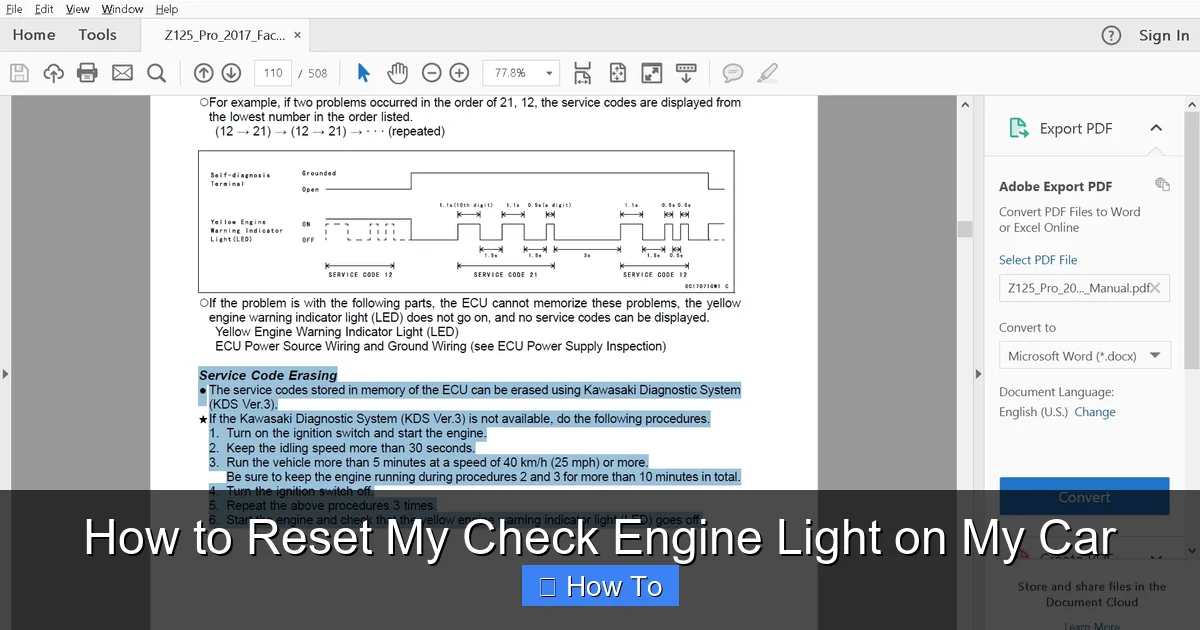How to Reset My Check Engine Light on My Car