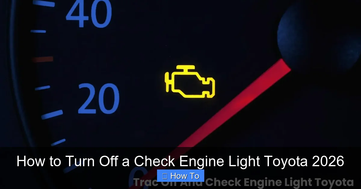 How to Turn Off a Check Engine Light Toyota 2026