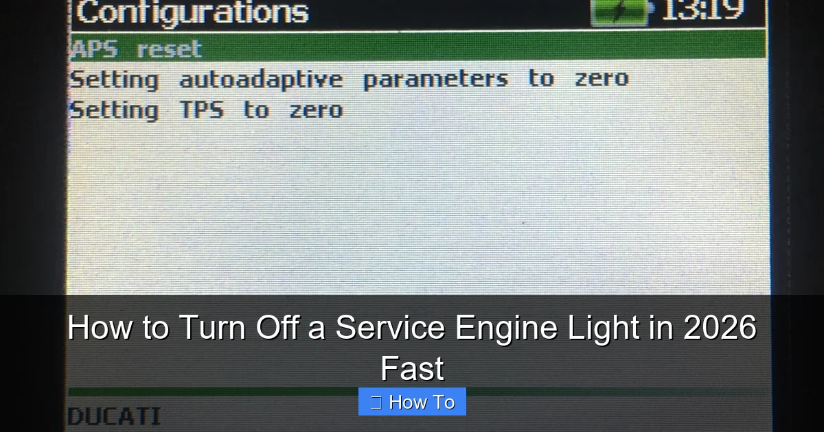 How to Turn Off a Service Engine Light in 2026 Fast