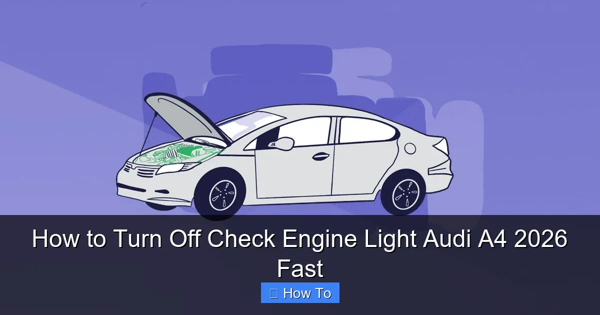How to Turn Off Check Engine Light Audi A4 2026 Fast