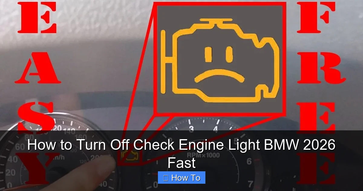 How to Turn Off Check Engine Light BMW 2026 Fast
